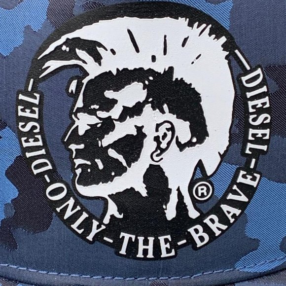 Blue Camo Diesel OTB Trucker Cap with Black Mesh - Picture 2 of 8